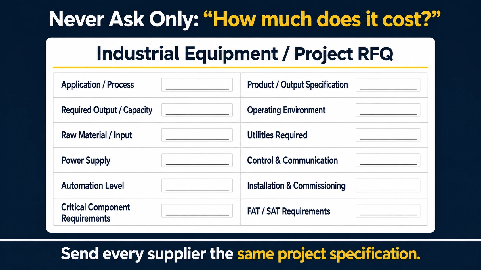 How to Write an Industrial Machinery RFQ